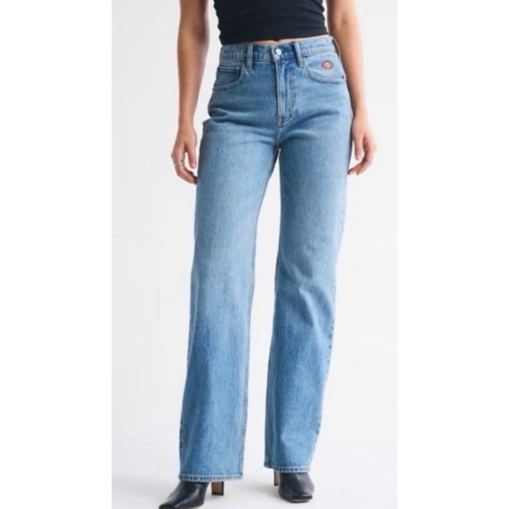 Abercrombie & Fitch High Rise 90s Relaxed‎ San Francisco 49ers Jean Sz 31R NWT